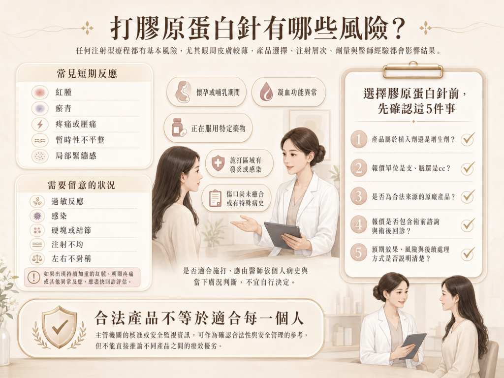 打膠原蛋白針前應確認的產品與報價項目
