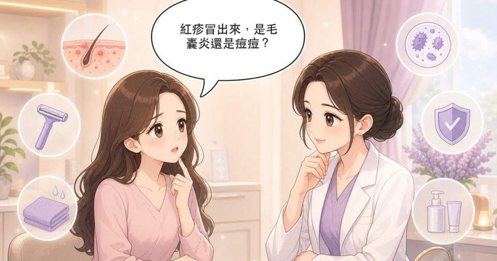 毛囊炎是什麼？成因、症狀到居家保養，一次分辨跟痘痘的差別
