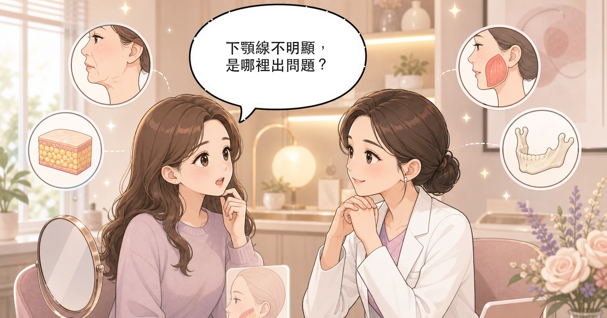 下顎線不明顯是什麼原因?皮膚、脂肪、咬肌、骨骼4大成因解析