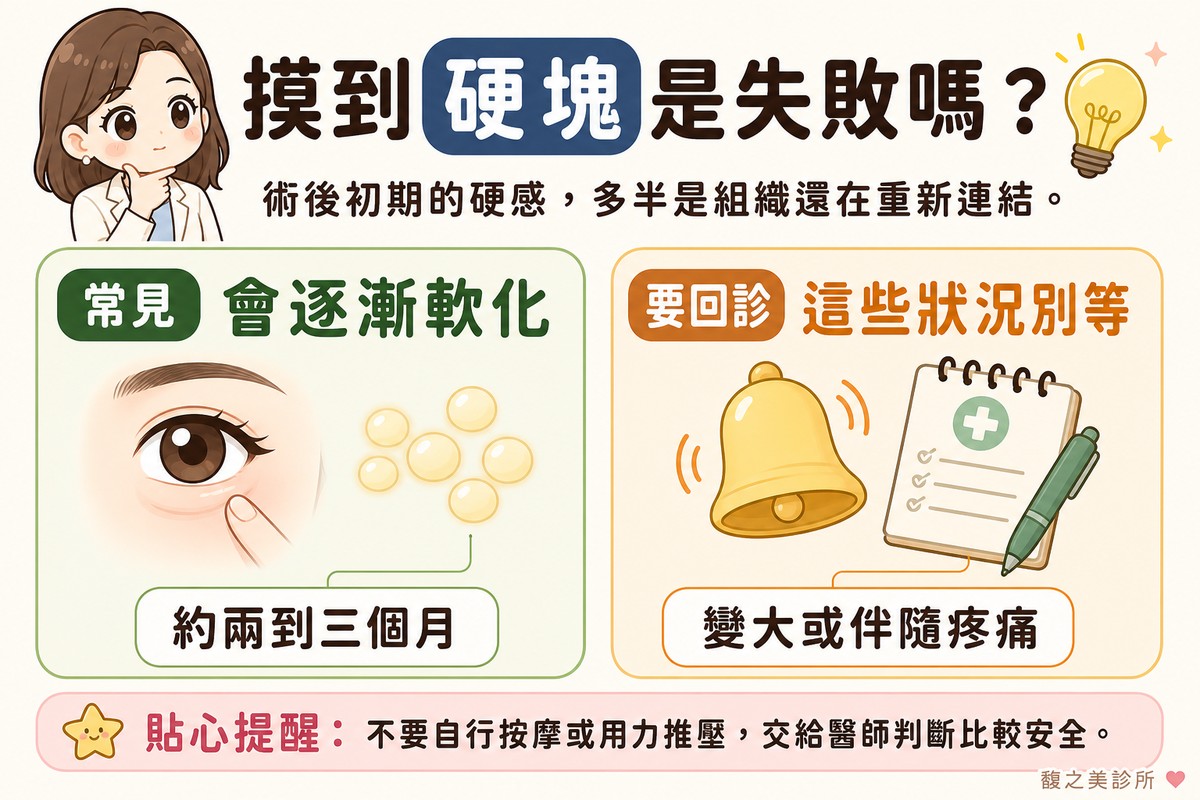 淚溝補脂後摸到硬塊，什麼情況是常見現象、什麼情況要回診