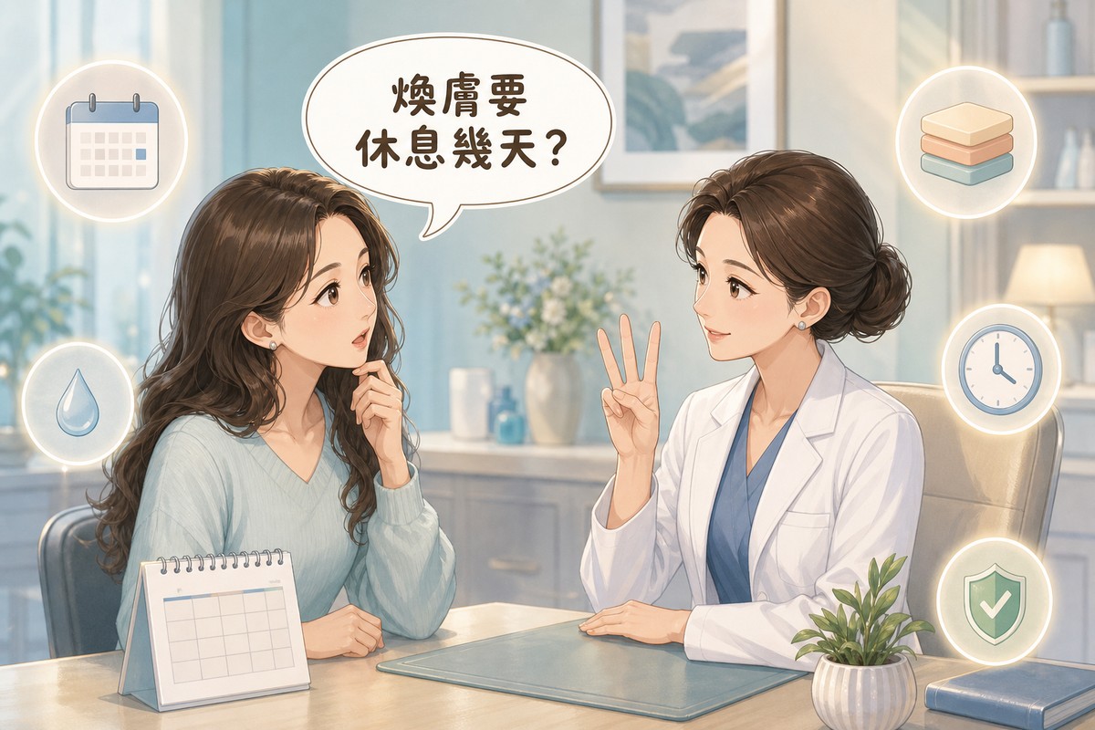 醫師向患者說明煥膚有三種深度