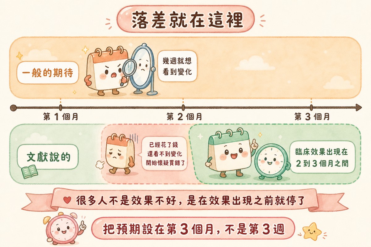 一般期待與文獻時間尺度的落差時間軸