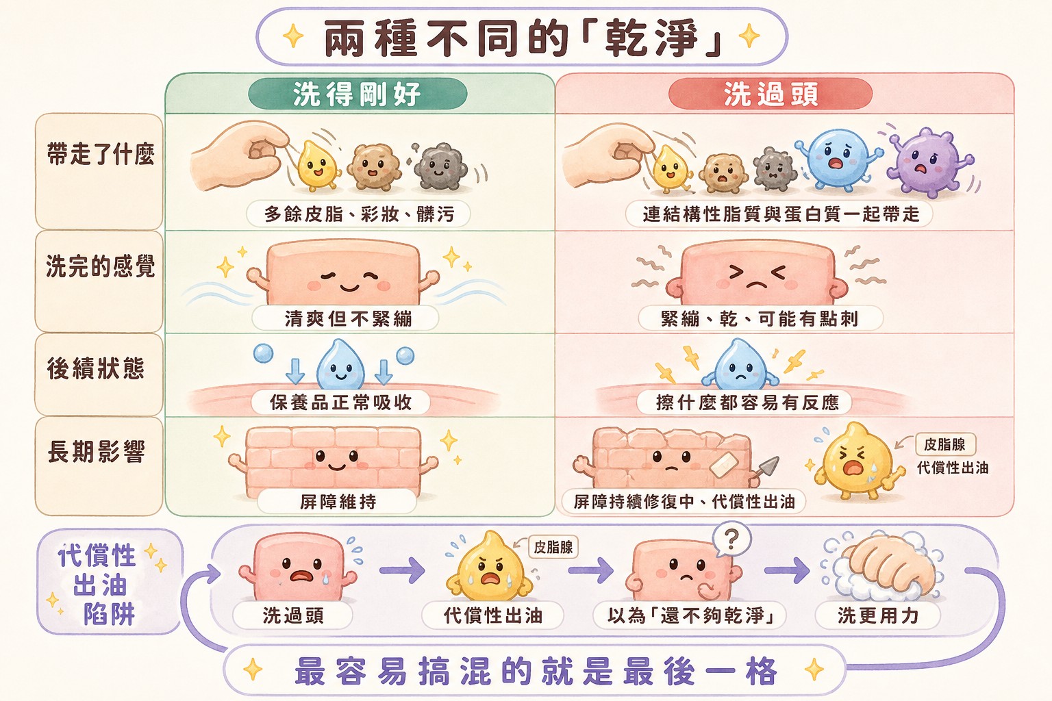洗得剛好與洗過頭的四項差異與代償性出油陷阱