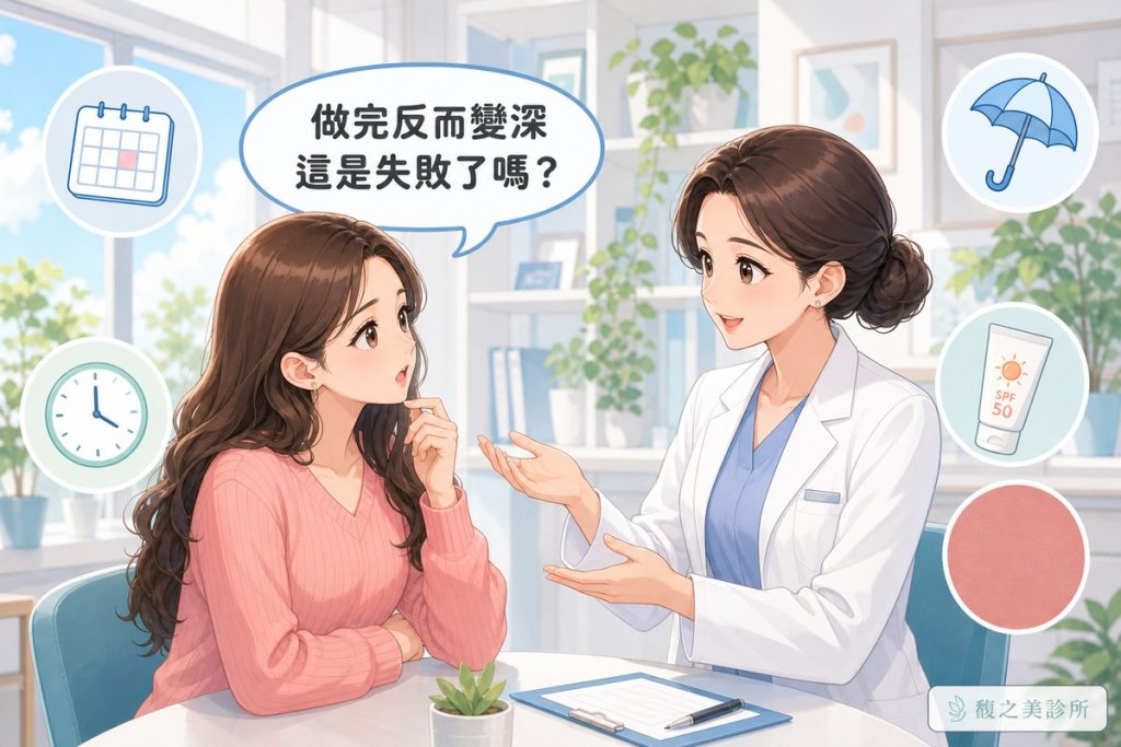 皮秒反黑是治療失敗嗎：醫師與患者在諮詢空間討論術後色素變深