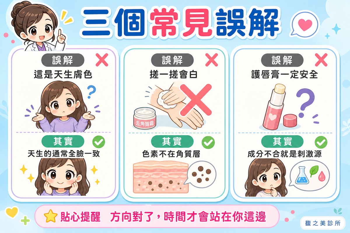 三個誤解：以為是天生膚色、以為搓一搓會白、以為護唇膏一定安全